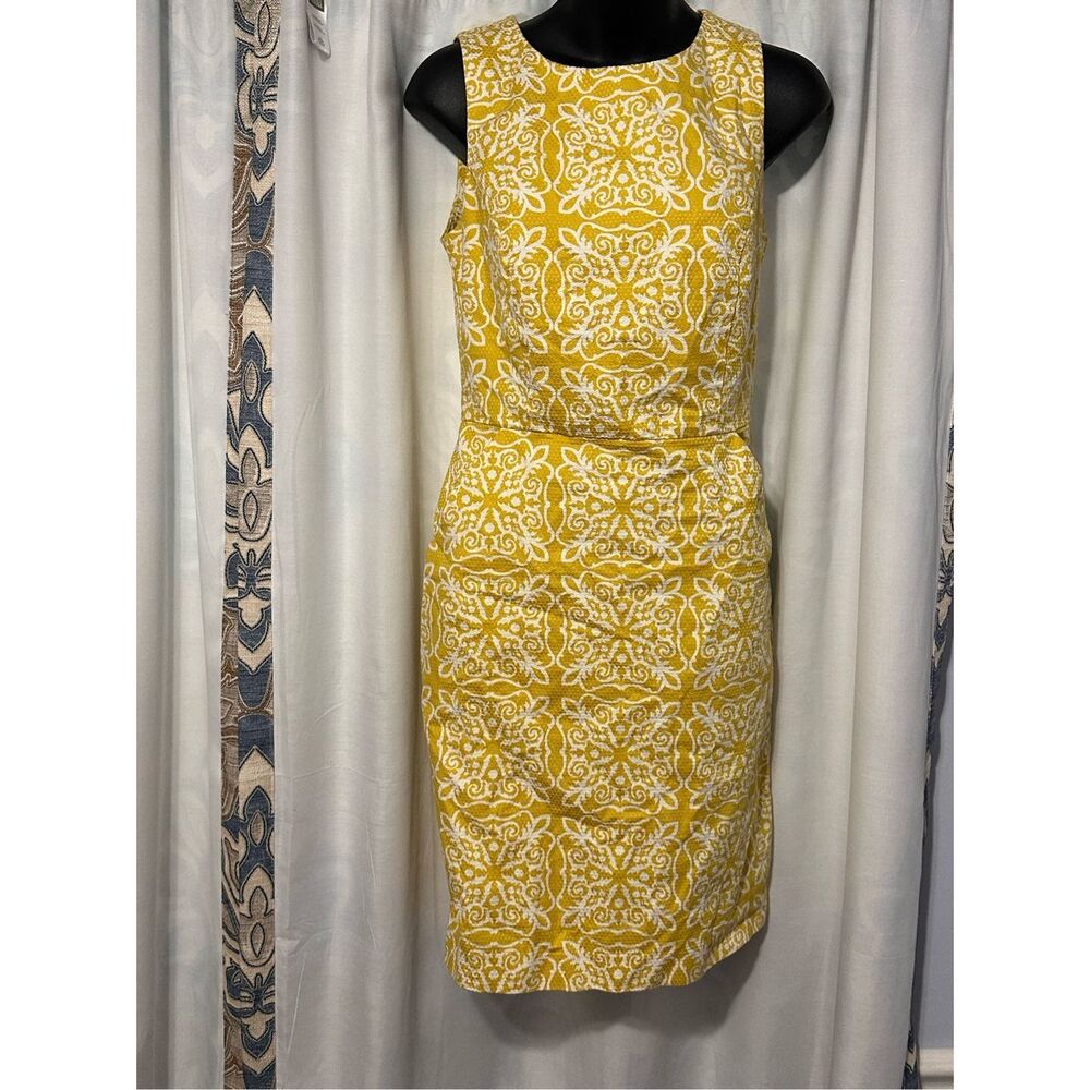 Beautiful Boden Talia Mimosa Woodblock Sheath Dress Size 4R US Great Condition
